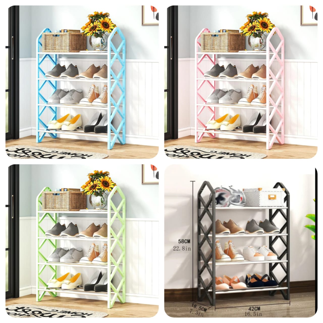 *4Layer Diamond Shoe Rack *