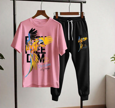 Summer Collection;Dream fly high Printed T shirts Trouser
