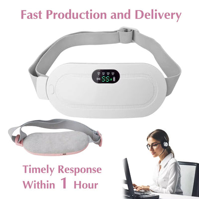 Electric Period Cramp Massager Vibrator Heating Belt for Menstrual Relief Pain Waist Stomach Warming Women