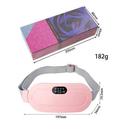 Electric Period Cramp Massager Vibrator Heating Belt for Menstrual Relief Pain Waist Stomach Warming Women