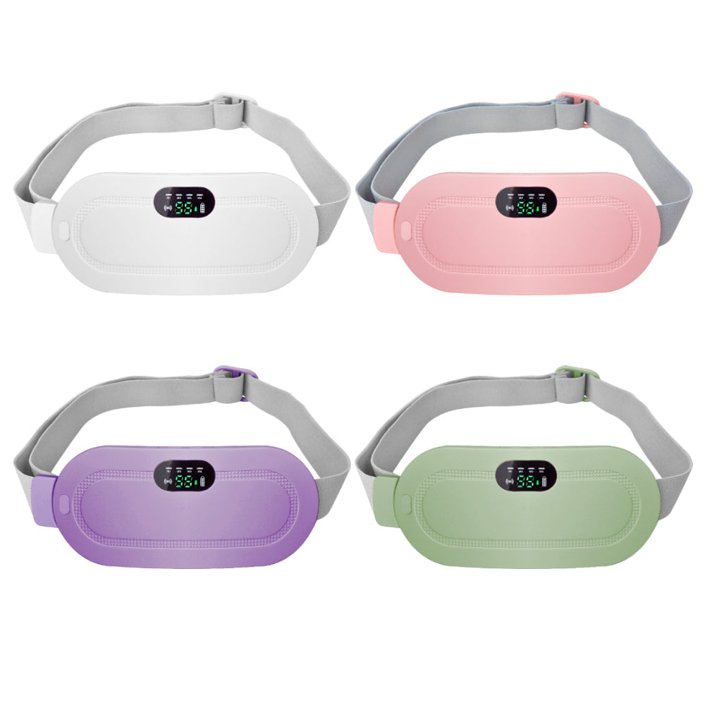 Electric Period Cramp Massager Vibrator Heating Belt for Menstrual Relief Pain Waist Stomach Warming Women